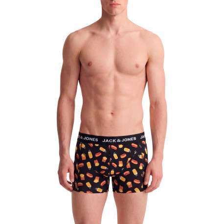Lot de 3 Boxers classiques en coton biologique noirs à motifs