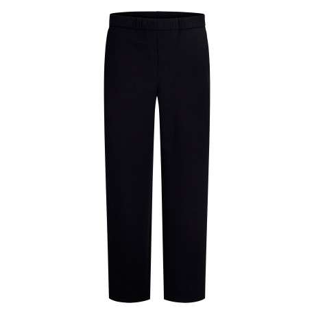 Pantalon chino noir uni avec une coupe droite et une taille élastiquée