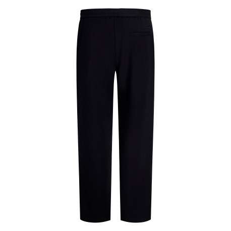 Pantalon chino noir uni avec une coupe droite et une taille élastiquée - Image 2