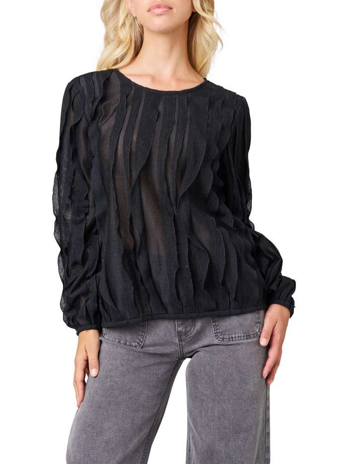 Blouse noire unie avec une...