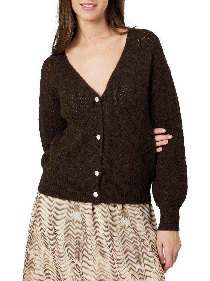 Gilet chocolat uni avec une...