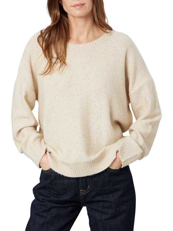 Pull écru uni avec une...