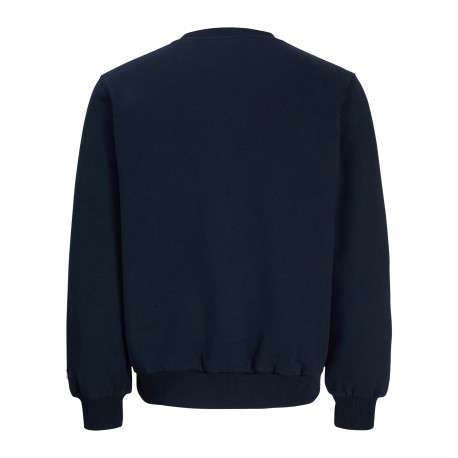 Sweat en coton mélangé marine à imprimé avec une coupe droite et un col rond - Image 2