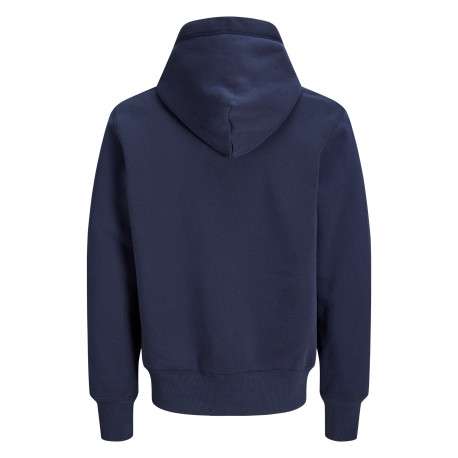 Sweat marine à imprimé avec une coupe droite et un col à capuche - Image 2