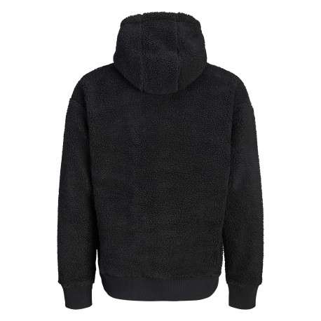 Sweat noir uni avec une coupe droite et pourvu d'un col à capuche - Image 2