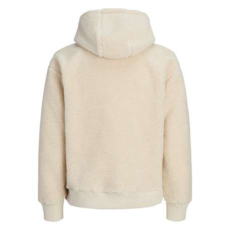 Sweat écru uni avec une coupe droite et pourvu d'un col à capuche - Image 2