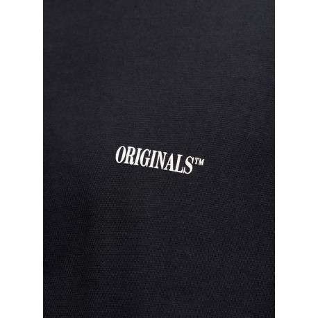 T-shirt en coton noir à imprimé avec une coupe droite et un col rond - Image 4