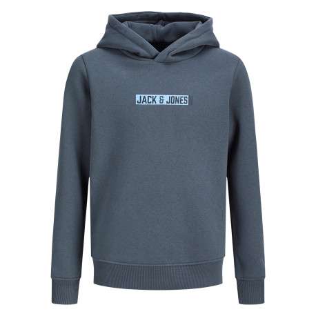 Sweat gris uni à capuche avec une coupe droite et des manches longues