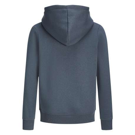 Sweat gris uni à capuche avec une coupe droite et des manches longues - Image 2