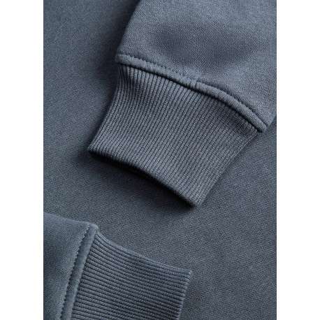 Sweat gris uni à capuche avec une coupe droite et des manches longues - Image 4