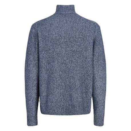 Pull bleu uni avec une coupe droite et des manches longues - Image 2