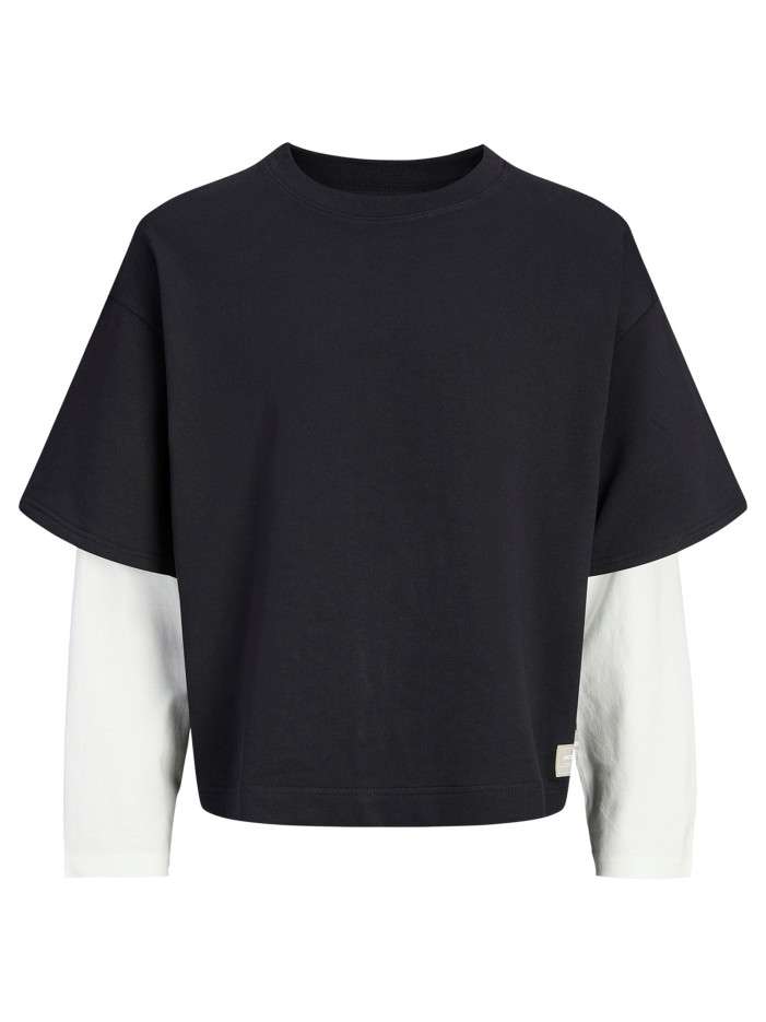 T-shirt en coton noir en...