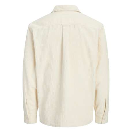 Chemise en coton écrue unie avec une coupe droite et un col à revers - Image 2