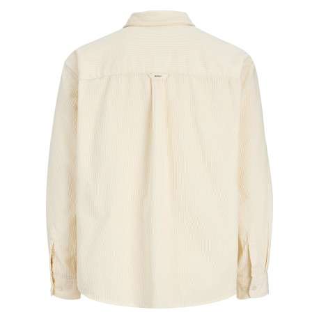Chemise en coton écrue unie avec une coupe droite et un col à revers - Image 2