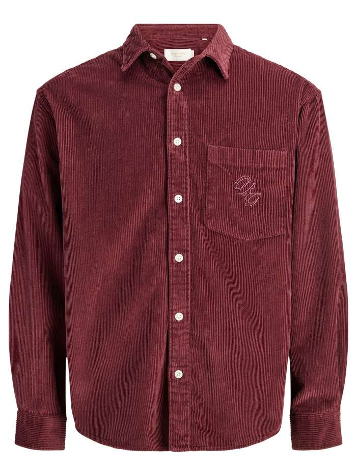 Chemise en coton bordeaux...