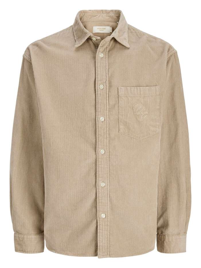 Chemise en coton beige unie...