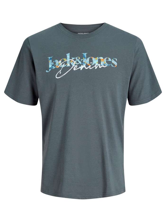 T-shirt en coton gris à...