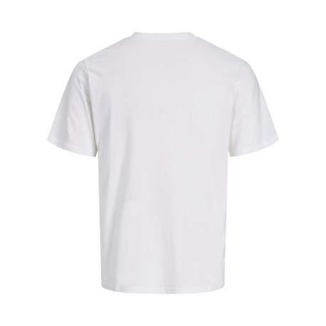 T-shirt en coton blanc à imprimé avec une coupe droite et un col rond - Image 2