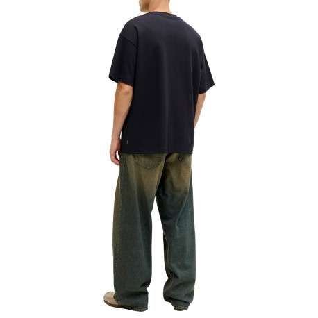T-shirt noir uni avec une coupe droite et des manches courtes - Image 3