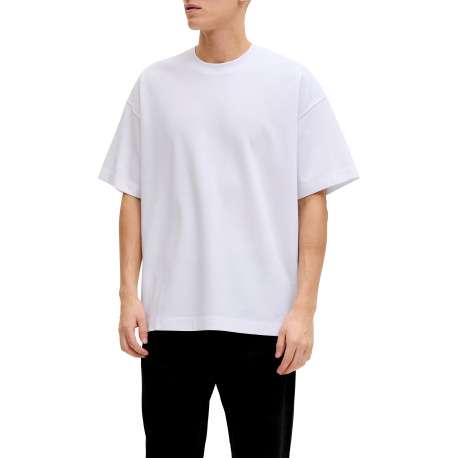 T-shirt blanc uni avec une coupe droite et des manches courtes - Image 2