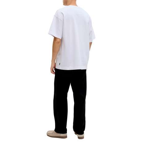 T-shirt blanc uni avec une coupe droite et des manches courtes - Image 3