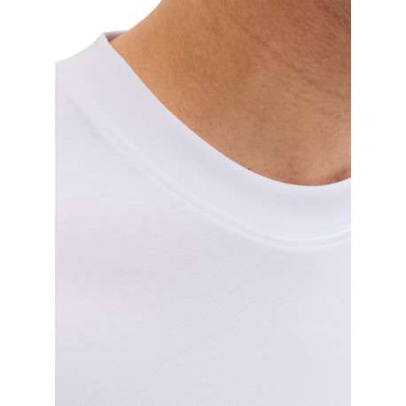 T-shirt blanc uni avec une coupe droite et des manches courtes - Image 4