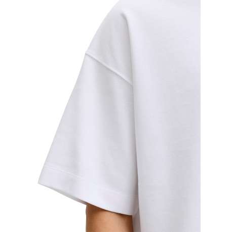 T-shirt blanc uni avec une coupe droite et des manches courtes - Image 5
