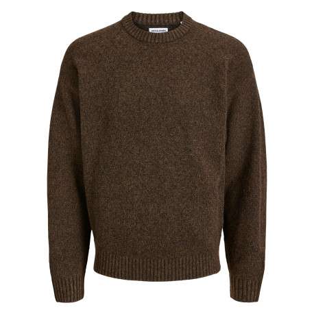 Pull chocolat uni avec une coupe droite et des manches longues