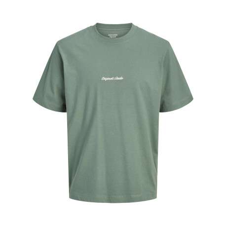 T-shirt en coton tilleul uni avec une coupe droite et un col rond