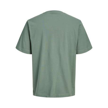 T-shirt en coton tilleul uni avec une coupe droite et un col rond - Image 2