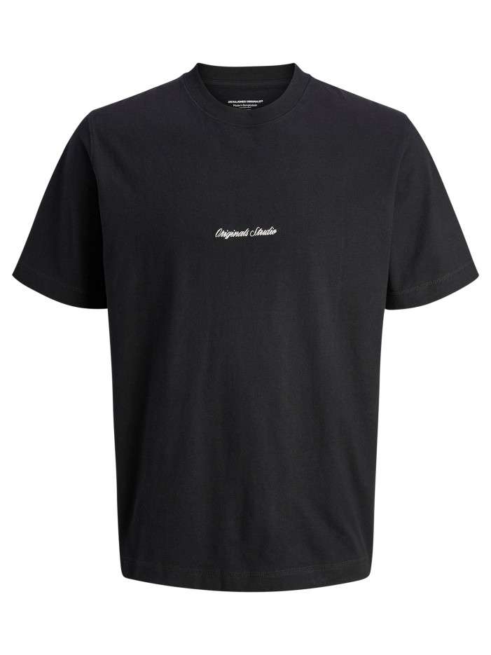 T-shirt en coton noir uni...