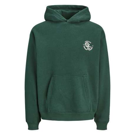 Sweat vert à imprimé avec une coupe droite et un col à capuche