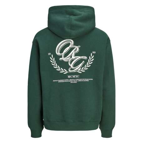 Sweat vert à imprimé avec une coupe droite et un col à capuche - Image 2