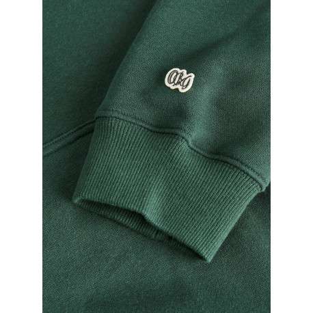 Sweat vert à imprimé avec une coupe droite et un col à capuche - Image 3