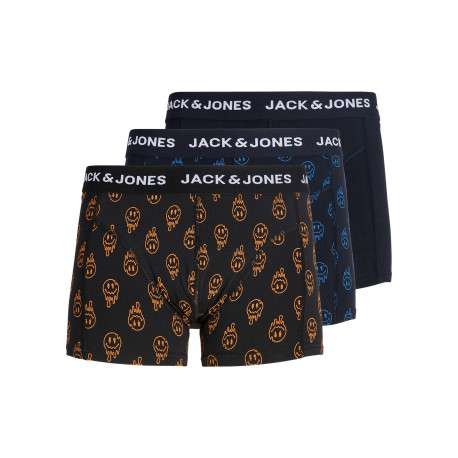 Lot de 3 Boxers classique en coton biologique marine à imprimé