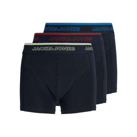 Lot de 3 Boxers classique en coton biologique marine uni avec taille élastiquée
