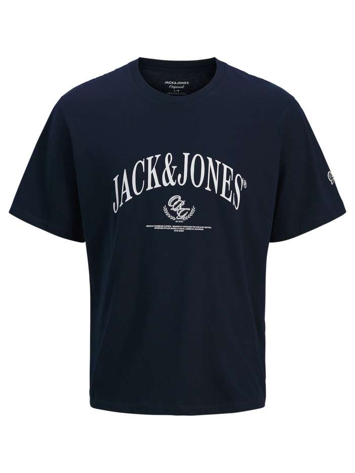 T-shirt en coton marine à...