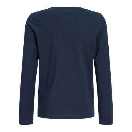 T-shirt en coton marine à imprimé avec une coupe droite et un col rond - Image 2