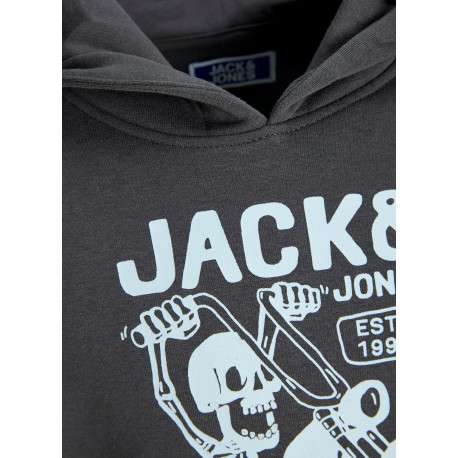 Sweat anthracite à imprimé avec une coupe droite et un col à capuche - Image 3
