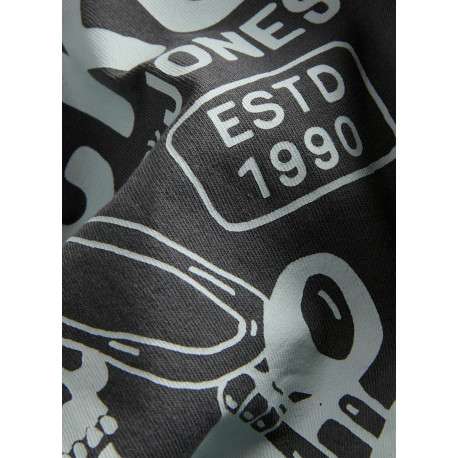 T-shirt en coton anthracite à imprimé avec une coupe droite et un col rond - Image 3