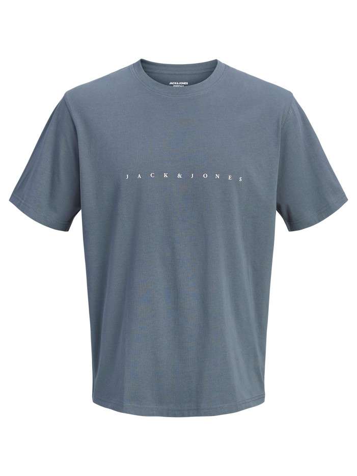 T-shirt en coton bleu uni...
