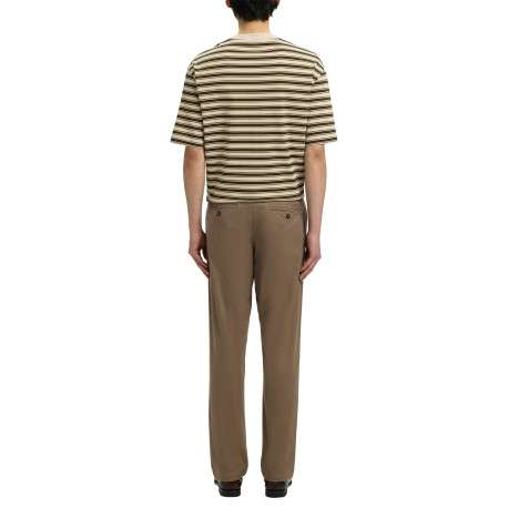 Pantalon chino en coton biologique brun à coupe slim pourvu de passants - Image 3