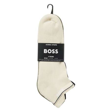 Chaussettes basses en coton mélangé multicolore unies avec logo brodé - Image 2