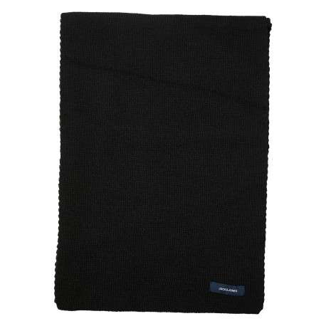 Écharpe noire unie en maille tricotée avec une forme rectangle - Image 2