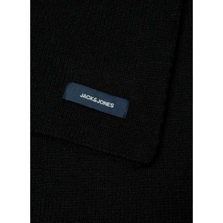 Écharpe noire unie en maille tricotée avec une forme rectangle - Image 3