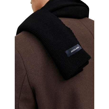Écharpe noire unie en maille tricotée avec une forme rectangle - Image 5