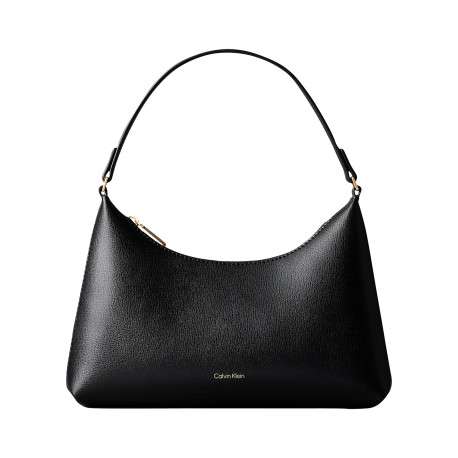 Sac à main porté épaule noir uni avec un grand compartiment central