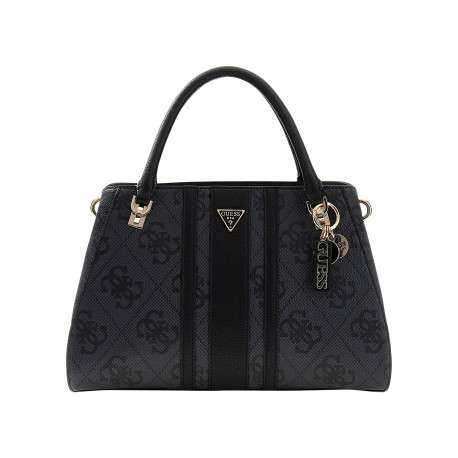 Sac porté mains noir avec imprimé monogramme et muni de 2 anses