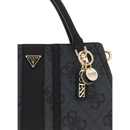 Sac porté mains noir avec imprimé monogramme et muni de 2 anses - Image 5