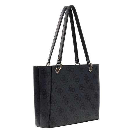 Sac shopping noir avec imprimé monogramme et muni de 2 anses - Image 2